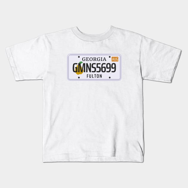 Georgia License Plate Kids T-Shirt by kani